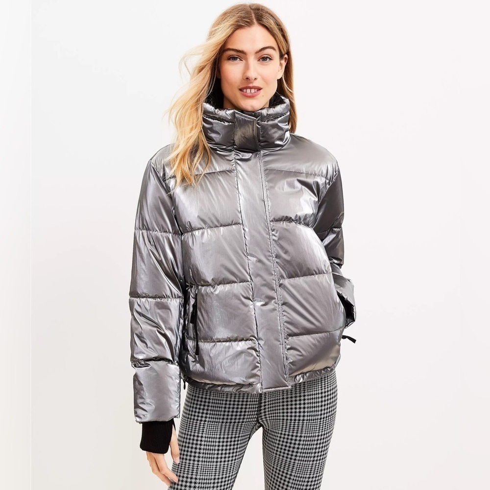 Athleta Lofty Metallic Puffer Coat